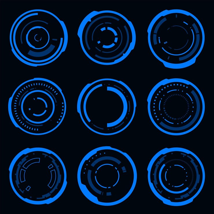 Vector hud circle frame technology futuristic interface element