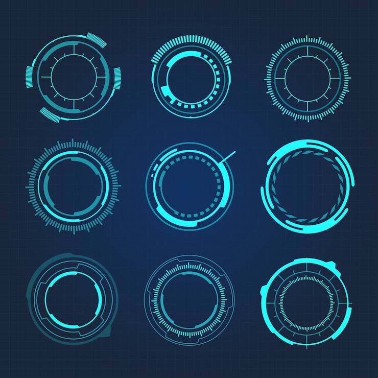 Vector hud circular hi-tech futuristic user interface vector illustration