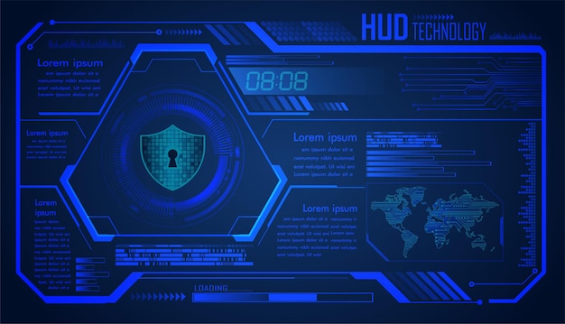 Hud cyber circuit future technology concept background