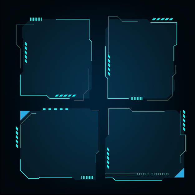 Hud elaments, futuristic elements user screen monitor interface vector illustration