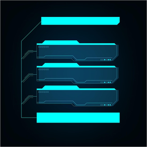 Hud elaments, futuristische elementen gebruiker scherm monitor interface vectorillustratie