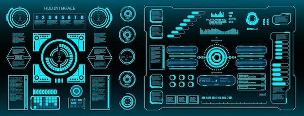 Мега набор элементов HUD Приборная панель зеленый дисплей экран технологии виртуальной реальности