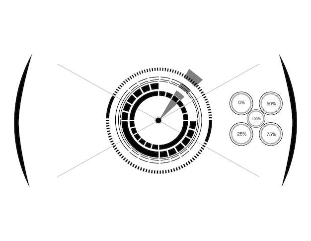 Hud elementsgraphvectorillustratieheadup display-elementen voor het web