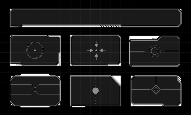Hud 프레임 미래 게임 대상 테두리 scifi 텍스트에 대 한 빈 배너