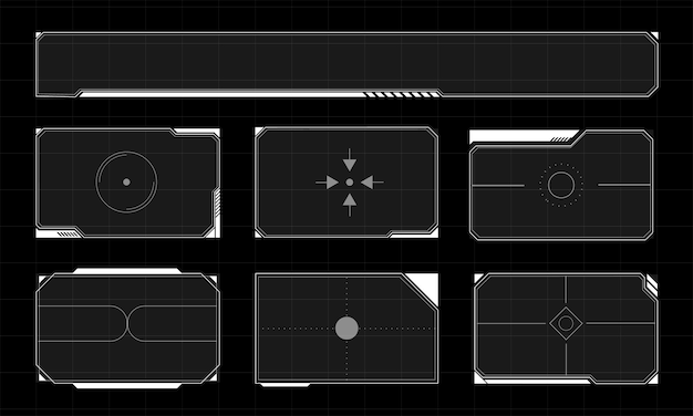 Hud frame futuristico gioco target bordi scifi banner vuoti per il testo