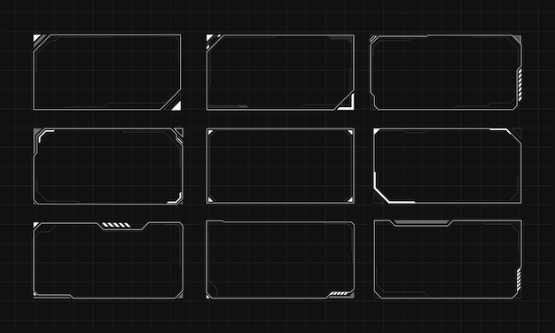Hud frame futuristic game target borders scifi empty banners