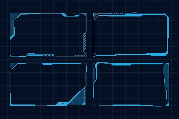 Hud frame футуристическая игровая цель граничит с пустыми баннерами научной фантастики