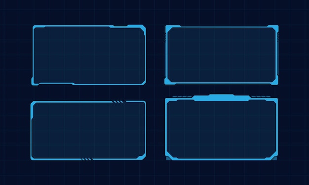 Hud frame futuristische game doelgrenzen scifi lege banners voor tekstmenu technologie-interface