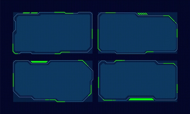 Вектор hud кадры футуристическое текстовое поле границы рамки научно-фантастический цифровой экран голограмма панели векторный набор