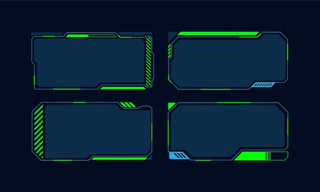 Vector hud frames futuristic text box border frame scifi digital screen hologram panel vector set