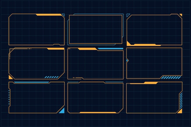 Вектор hud кадрирует футуристическое текстовое поле границы кадра научно-фантастический цифровой экран