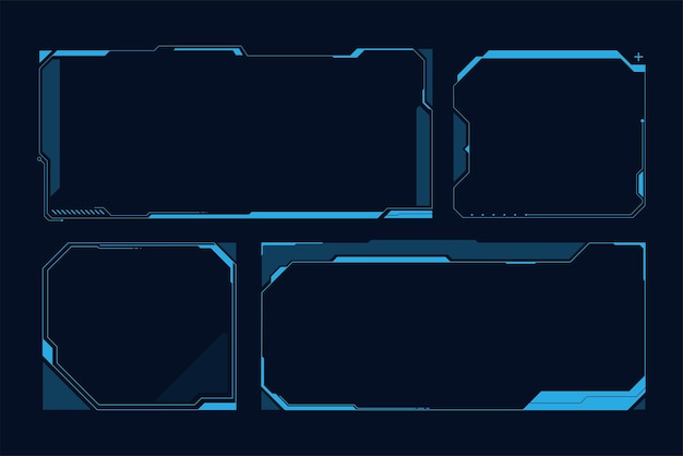 Hud frames futuristische tekstvak grens frame scifi digitaal scherm paneel vector set