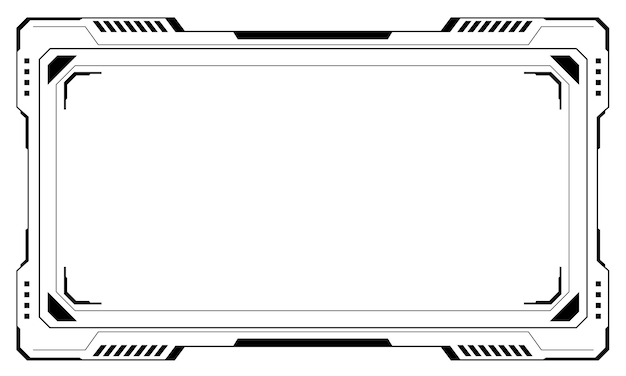HUD frames zwarte technologie futuristische controle digitaal menu cyber monitor witte achtergrond vector