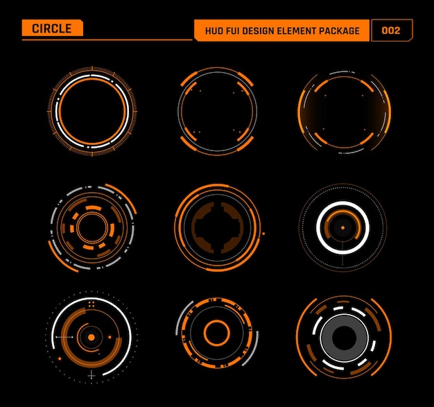 Hud fui elemento di design cerchio 002