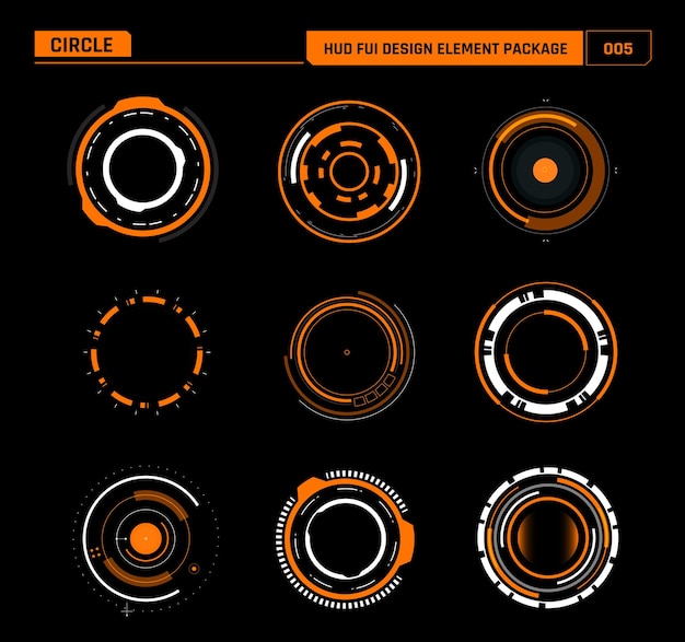 HUD FUI Design element circle 005