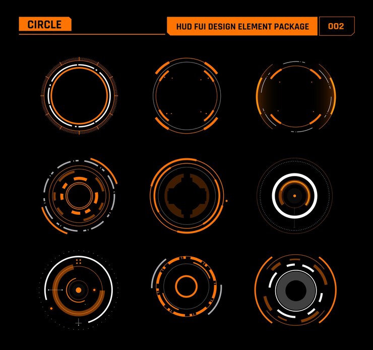 HUD FUI Design element cirkel 002