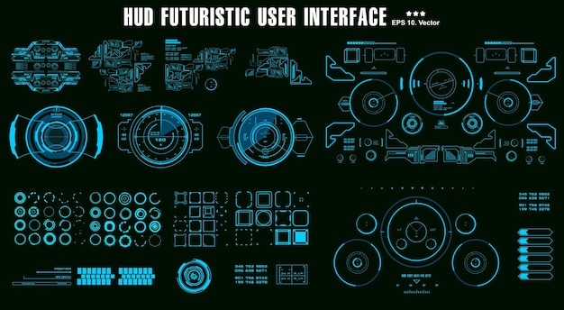 hud futuristic blue virtual graphic touch user interface target hud dashboard display