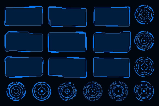 HUD futuristic circle technical drawing Technology abstract circle design element