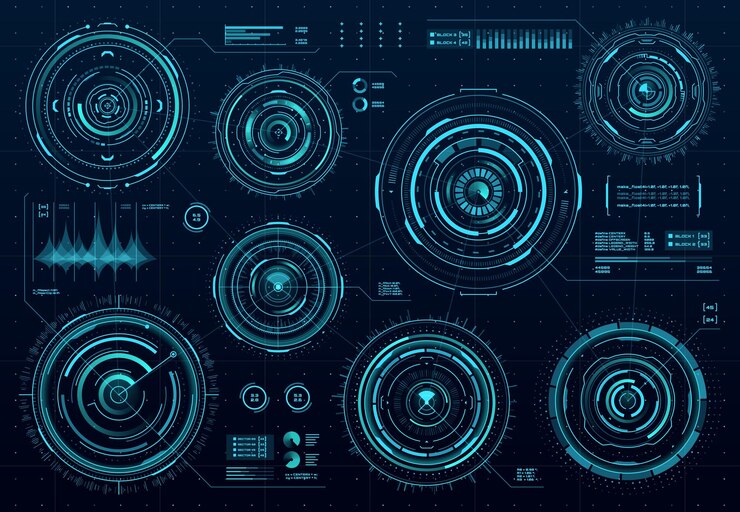 Vector hud futuristic circular panels or web interface