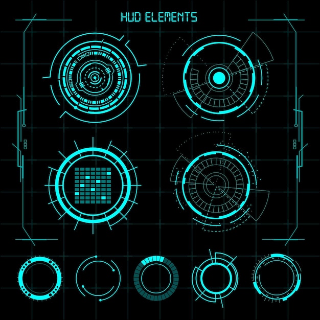 Vector hud futuristic elements