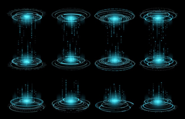 HUD futuristic game virtual circular portal