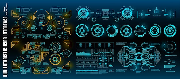 Hud futuristica interfaccia utente verde target dashboard display schermo della tecnologia di realtà virtuale