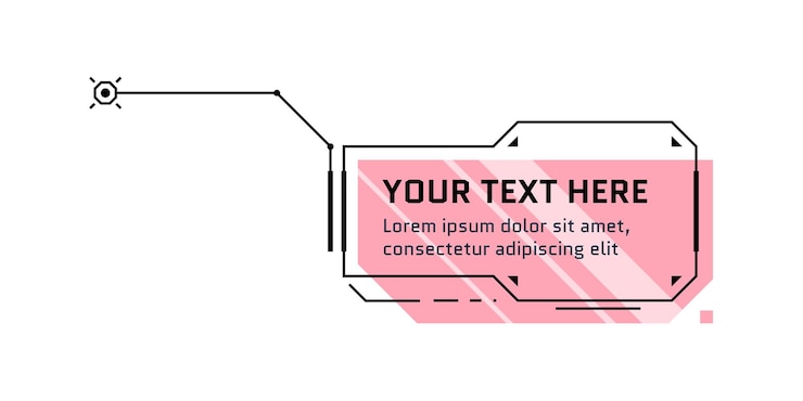 Vector hud futuristic style callout title. infographic call out box bar and modern digital info frame layout template. interface ui and gui pink textbox element. vector isotated illustration