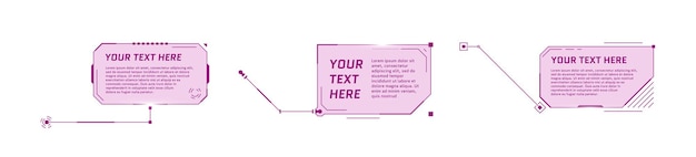 Hud titoli di callout in stile futuristico su sfondo bianco infografica chiamata freccia box bar e moderno