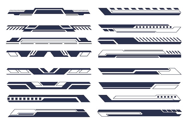 HUD Futuristic Tech Border Design Set SciFi Moderne gebruikersinterface elementen