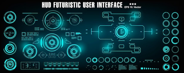 HUD futuristic user interface dashboard display virtual reality technology screen target