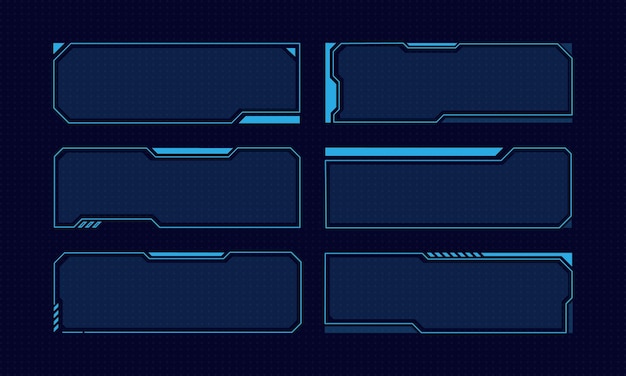 Набор основных элементов пользовательского экрана HUD Futuristic