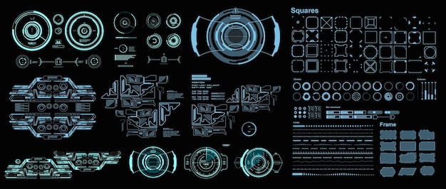 HUD футуристический виртуальный графический сенсорный пользовательский интерфейс целевой дисплей приборной панели HUD