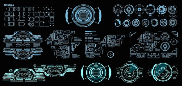 HUD футуристический виртуальный графический сенсорный пользовательский интерфейс целевой дисплей приборной панели HUD