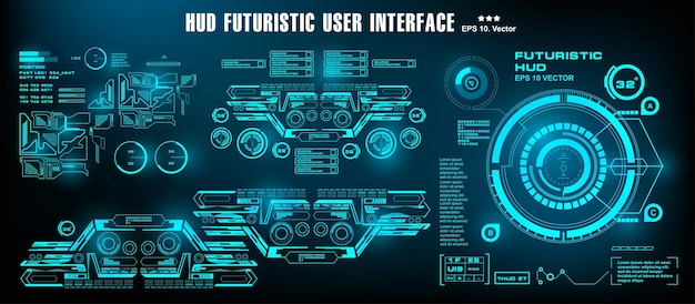 HUD futuristisch groen gebruikersinterfacedoel Dashboardweergave virtual reality-technologiescherm