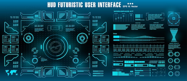 Hud futuristisch groen gebruikersinterfacedoel dashboardweergave virtual reality-technologiescherm