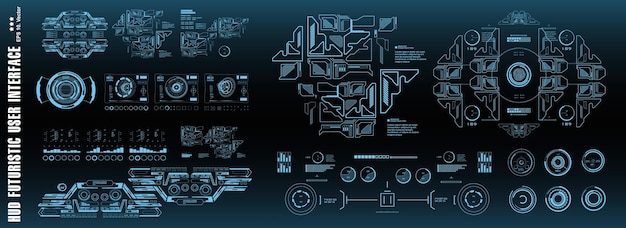 HUD futuristisch virtueel grafisch aanraakgebruikersinterfacedoel Dashboardweergave virtual reality-technologiescherm