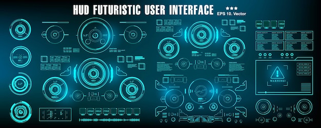 HUD futuristische blauwe gebruikersinterface dashboard weergave virtual reality technologie scherm