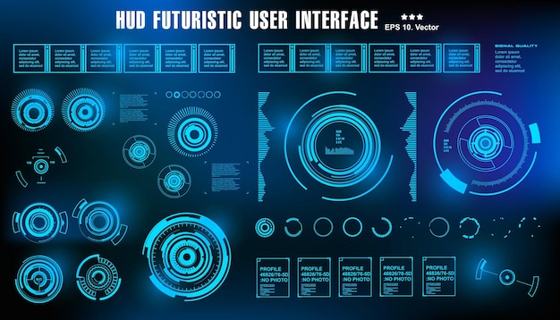Hud futuristische blauwe gebruikersinterface dashboardweergave virtual reality-technologie schermdoel