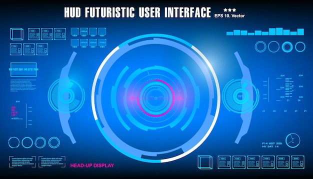 HUD futuristische blauwe gebruikersinterface dashboardweergave virtual reality-technologie schermdoel