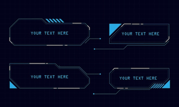 Худ игровой элемент футуристический технический шаблон экрана с текстом