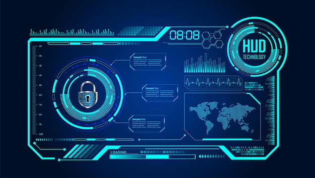 Vector hud gesloten hangslotwereld