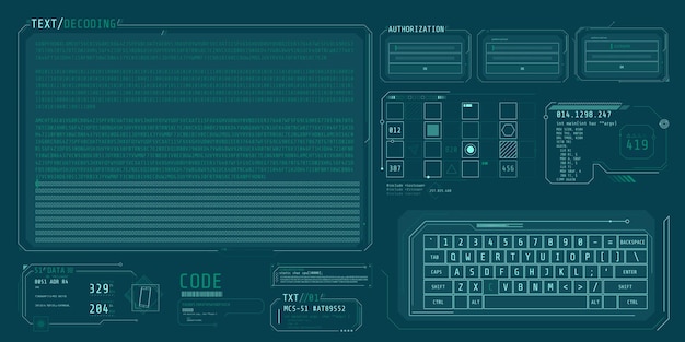 Vector hud interface elements for decoding data screen