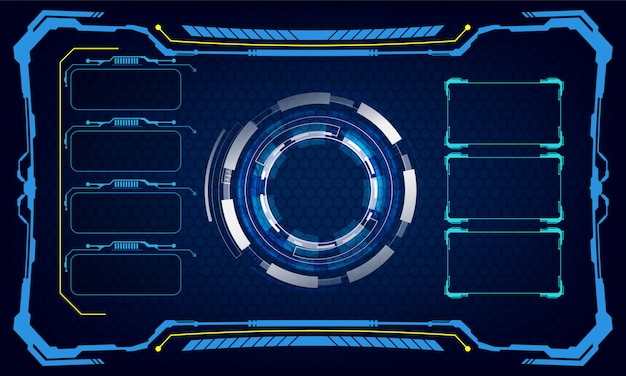 Hud 인터페이스 UI 템플릿 사이버 혁신적인 개념 배경