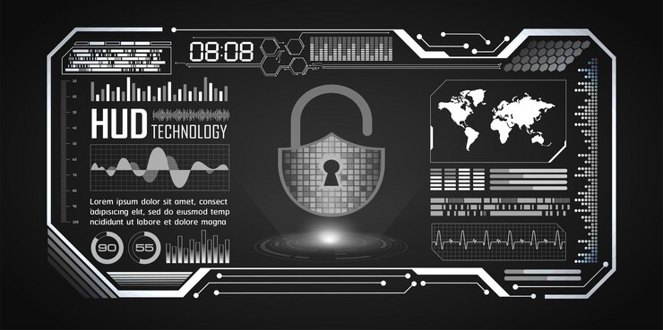 Vector hud padlock security