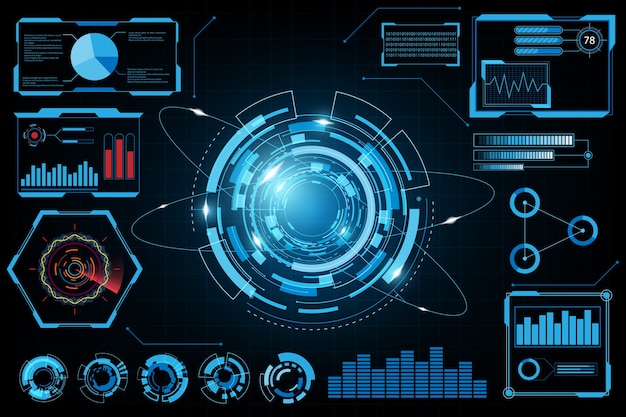 Vector hud panel ui business. futuristische abstracte technische achtergrond