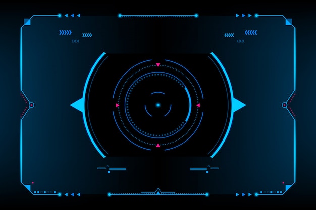 HUD панель VR Пользовательский интерфейс. Футуристическая концепция. Вектор и иллюстрация