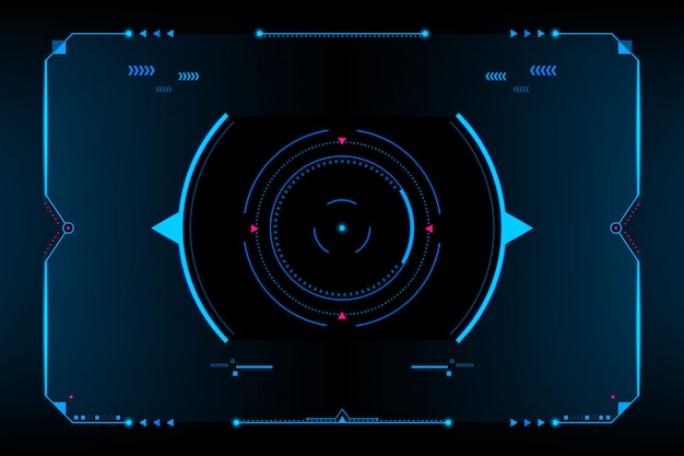 HUD панель VR Пользовательский интерфейс. Футуристическая концепция. Вектор и иллюстрация