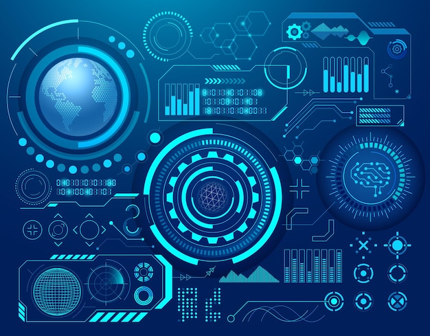 Hud sci fi interface-elementen