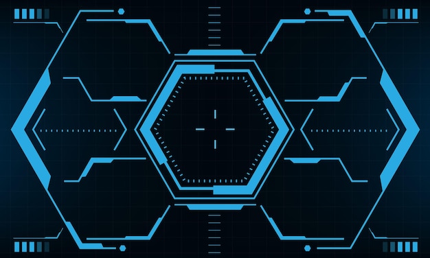 HUD scifi-interface schermweergave blauw geometrisch ontwerp virtuele futuristische technologie weergavevector