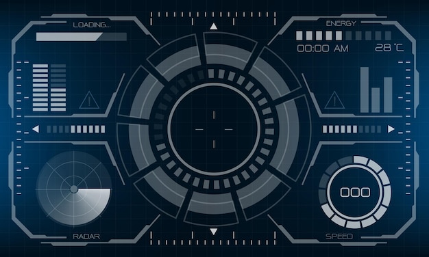 HUD scifi interface schermweergave blauw ontwerp virtual reality futuristische technologie display vector